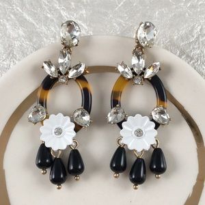 NWT J.Crew Tortoise & Diamond Earrings